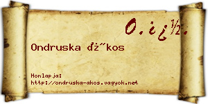 Ondruska Ákos névjegykártya