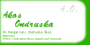 akos ondruska business card